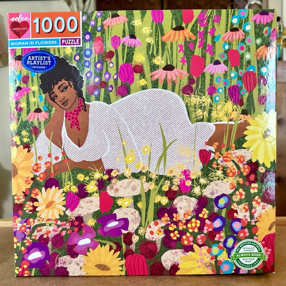 eeBoo Woman in Flowers puzzle 1000 piece